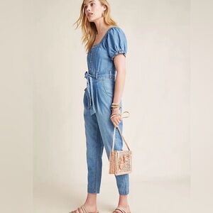 Pilcro and The Letterpress by Anthropologie denim jumpsuit